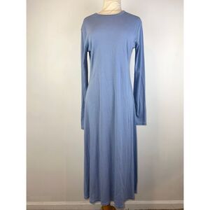 Uniqlo Sz M Light Blue Long Sleeve Ribbed Dress